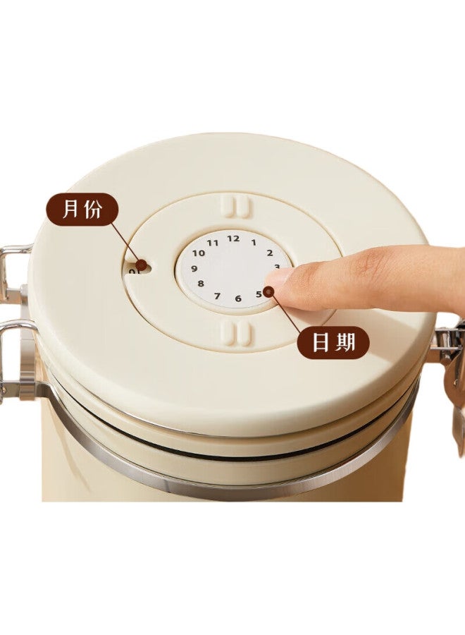 Teotm Coffee Bean Airtight Container, One-Way Air Release, Coffee Grounds Vacuum Storage Canister, 1.5L - Image 1