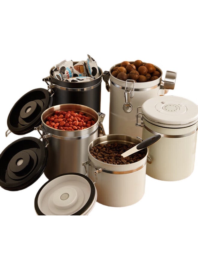 Teotm Coffee Bean Airtight Container, One-Way Air Release, Coffee Grounds Vacuum Storage Canister, 1.5L - Image 2