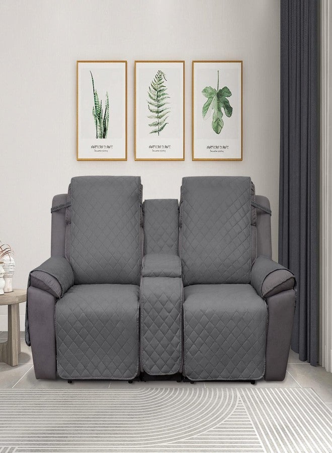 بيور فيت غطاء أريكة قابل للعكس ومقاوم للماء من PureFit، مناسب للأريكة المزدوجة مع وحدة تحكم - غطاء أريكة مقسم غير قابل للانزلاق، غطاء قابل للغسل قابل للإمالة لكرسي استرخاء بمقعدين (مقعدين، رمادي/رمادي فاتح) - Image 2