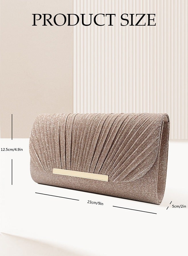 DUNISO Women Shiny Glitter Evening Clutch Crossbody Bag Envelope Handbag Chain Purse for Wedding Formal Cocktail Party - Image 3