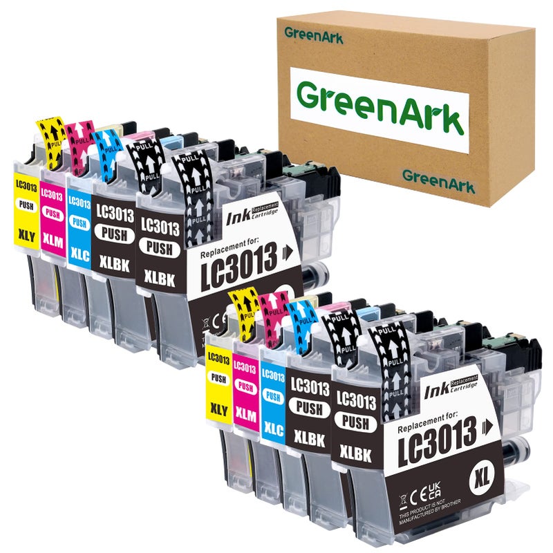 GREENARK Compatible Ink Cartridge Replacement for Brother LC3013 LC3013 XL High Yield Ink use for Brother MFCJ491DW MFCJ497DW MFCJ690DW MFCJ895DW Printer 3 Black 3 Cyan 3 Magenta 3 Yellow