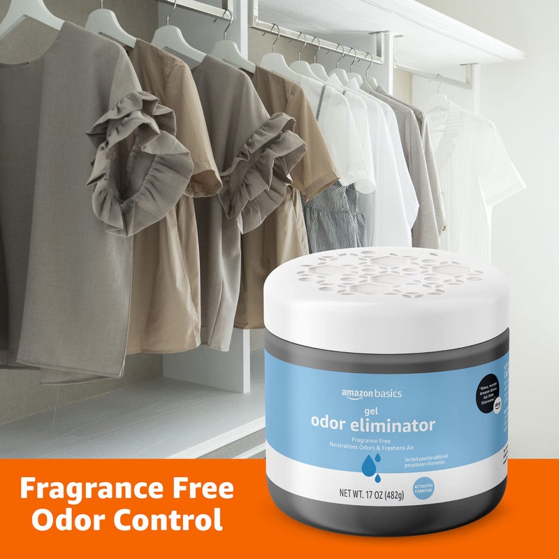 Amazon Basics Gel Odor Eliminator, Activated Charcoal, Fragrance Free, 17 Oz, Pack of 1 - Image 2