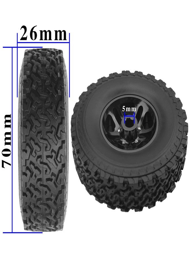 Vgoohobby OD 2.75" Rubber Tires & Metal Beadlock Wheel Rims Compatible with MN Model MN82 LC79 MN78 D90 D91 D96 99S 1/12 WPL C14 C24 C34 C44 1/16 RC Car (Black) - Image 5