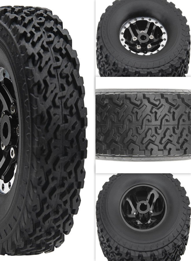 Vgoohobby OD 2.75" Rubber Tires & Metal Beadlock Wheel Rims Compatible with MN Model MN82 LC79 MN78 D90 D91 D96 99S 1/12 WPL C14 C24 C34 C44 1/16 RC Car (Black) - Image 2