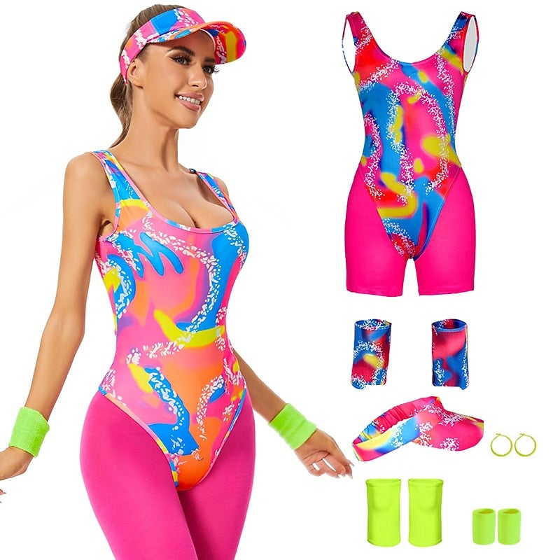 Y&D Movie Rollerblade Outfits Doll Y2K Cowgirl Suits Jumpsuit Dress Hot Pink Men's Women's Couple's Cosplay Costume Mardi Gras Halloween Carnival Masquerade - Image 1
