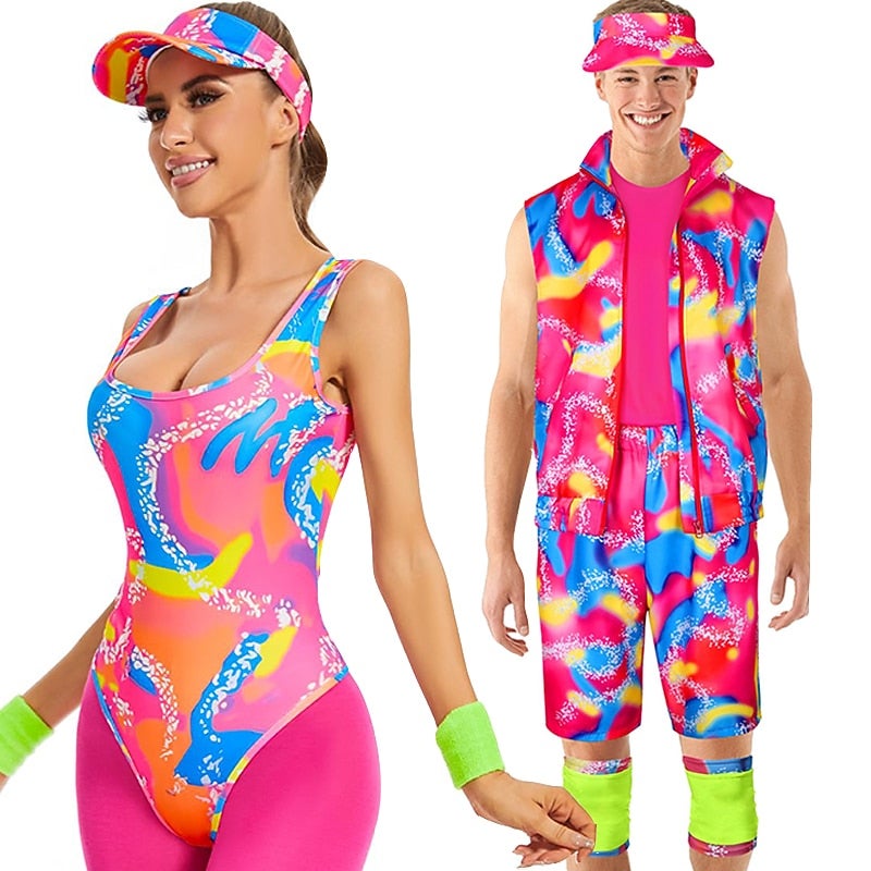 Y&D Movie Rollerblade Outfits Doll Y2K Cowgirl Suits Jumpsuit Dress Hot Pink Men's Women's Couple's Cosplay Costume Mardi Gras Halloween Carnival Masquerade - Image 2