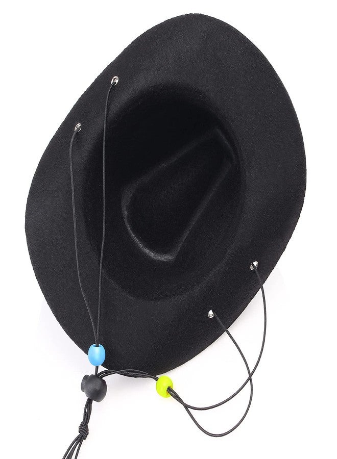 Yewong Pet Cowboy Costume Accessories Dog Cat Pet Size Cowboy Hat and Bandana Scarf West Cowboy Accessories for Puppy Kitten Party Festival and Daily Wearing Set of 2 (Black) - Image 5