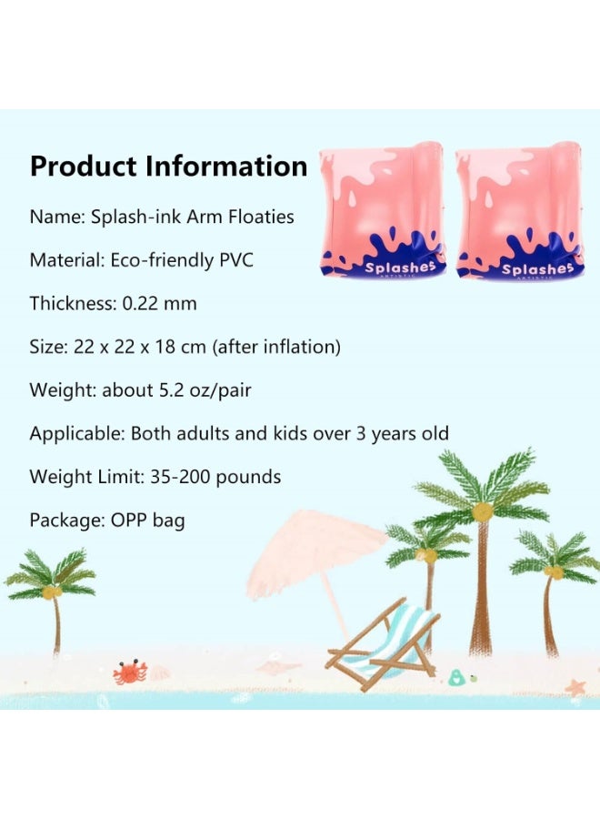 Goolsky عوامات ذراع للبالغين والأطفال - عوامات سبلاش-إنك الفنية للسباحة، عوامات قابلة للنفخ من PVC للبالغين والأطفال من 3-5-6-12 سنة - Image 5