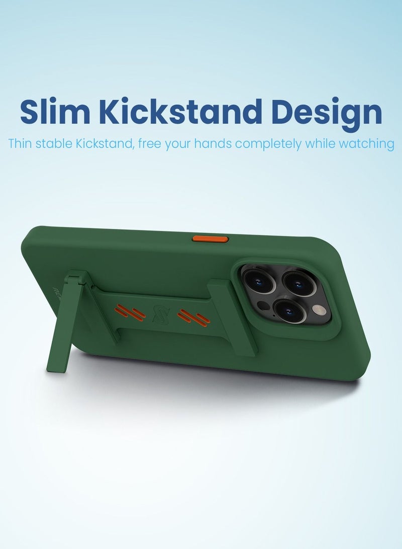 Remson حزام قبضة الهاتف Remson Mag-X مع حامل هاتف مغناطيسي (أخضر/برتقالي) - Image 3