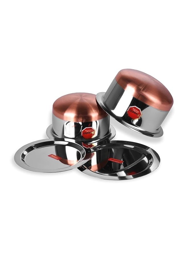 Sumeet Stainless Steel Copper Bottom Cookware/Container/Tope Set of 2 Pcs With Lids (No. 10-1 Ltr, No. 11-1.4 Ltr) - Image 4