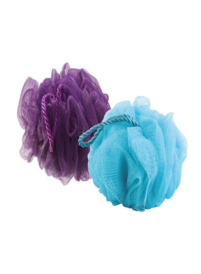 Prime hub Bath Shower Cleansing Soft Round Loofah Sponge Bath Scrubber Loofah For Men And Women, Multi Color, Pack Of 2 - Image 1