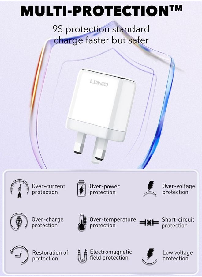 35W Charger Laptop USB C Fast Charger, MacBook Replacement Plug Dual Type C Port Wall Travel Adapter Samsung Dell Laptop Charger Plug iPad iPhone 14/14 Plus/14 Pro/14 Pro Max Fast Charging Adapter USB