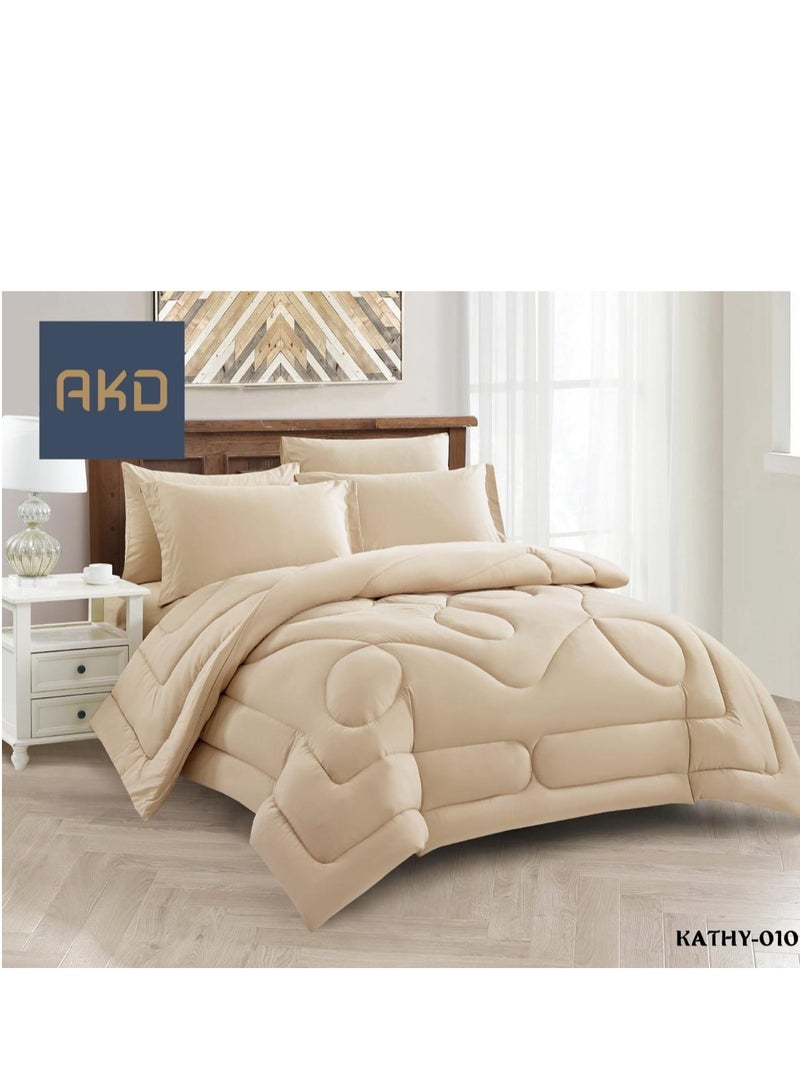 AKD Plain comforter set, two-piece mattress, consisting of 6 microfiber pieces, size 240*260 cm 