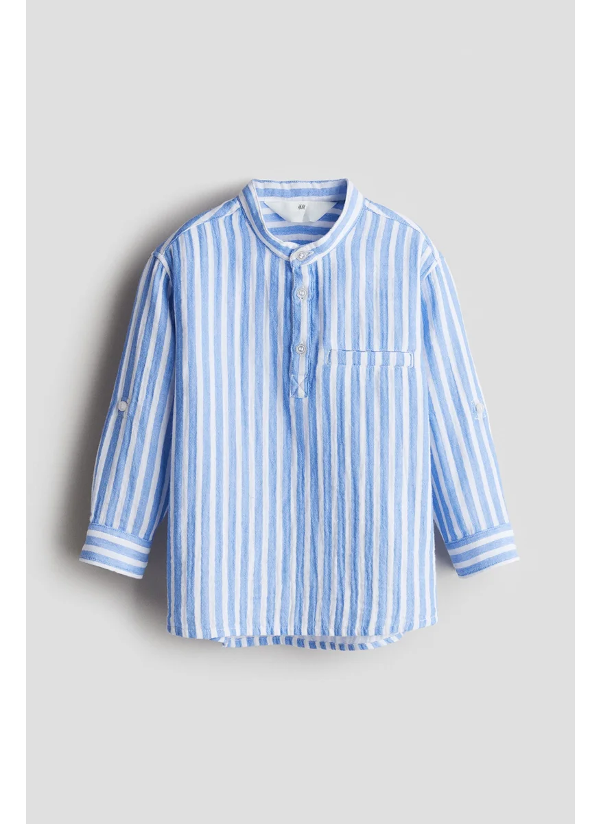 اتش اند ام Cotton Muslin Grandad Shirt