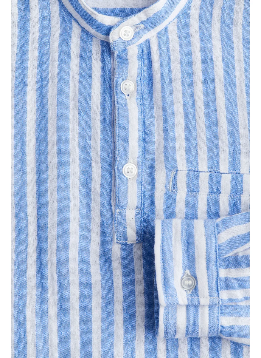 اتش اند ام Cotton Muslin Grandad Shirt