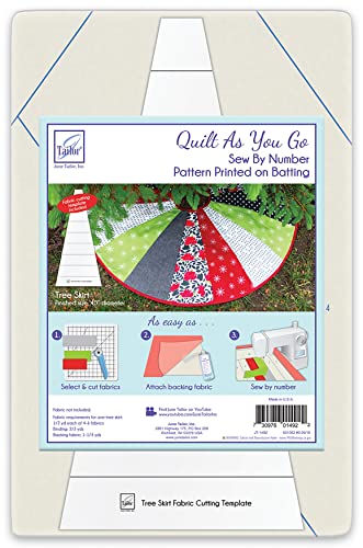 June Tailor Quilt As You Go Tree Skirt Printed batting, White, Large - Image 1