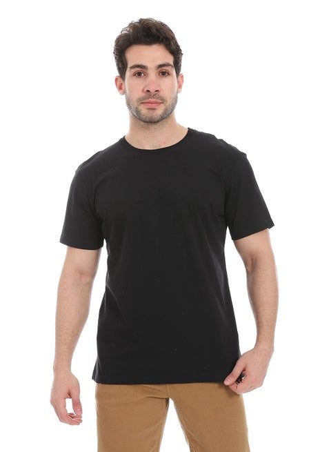 Essential Plain Short Sleeves T-Shirt_ Black