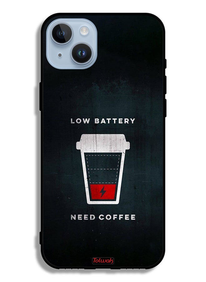 Tolwak Apple iPhone 14 Plus Protective Case Low Battery Need Coffee  - Image 2