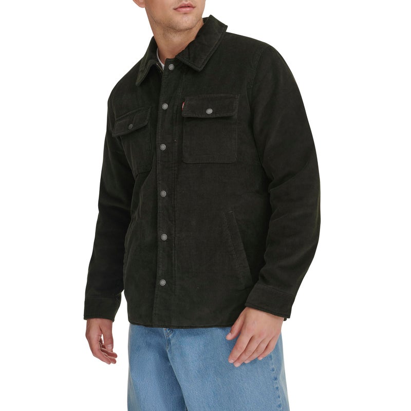 Levi's Men's Corduroy Shirt Jacket, Dark Olive Filled, Large - Image 2