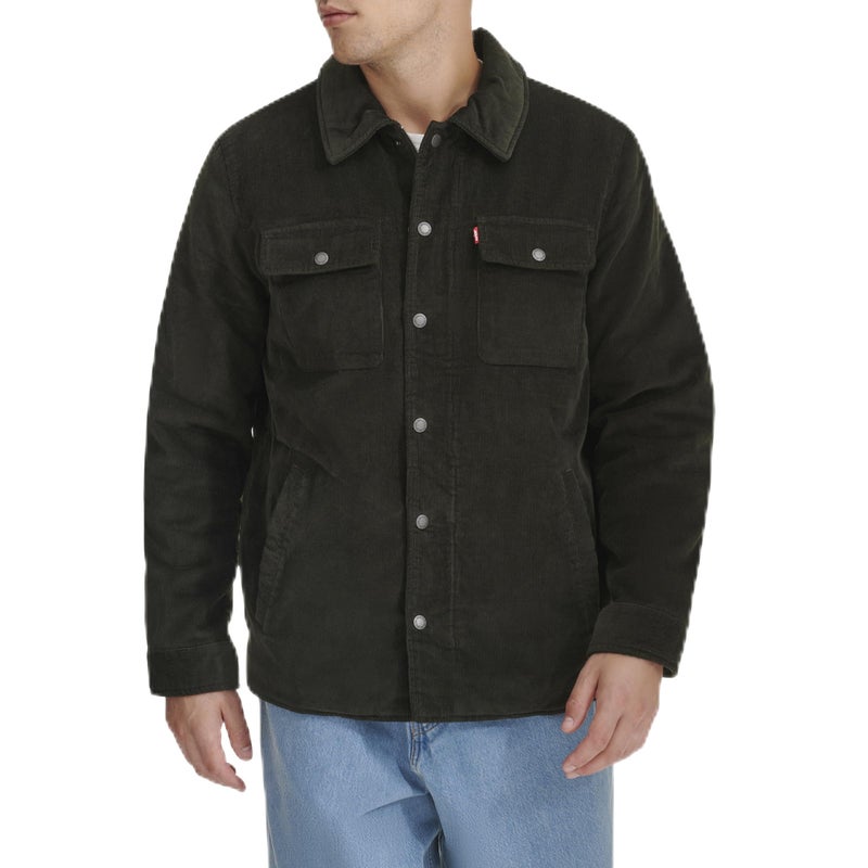 Levi's Men's Corduroy Shirt Jacket, Dark Olive Filled, Large - Image 1
