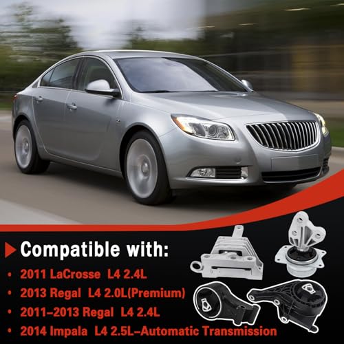 QRYIPPDM Engine Motor and Transmission Mount Kit Compatible with 2011 Lacrosse L4 2.4L 2011- 2013 Regal L4 2.4L & 2014 Impala L4 2.5L-Automatic Transmission 4pcs A5537 A5532 A5502 A5501 - Image 3