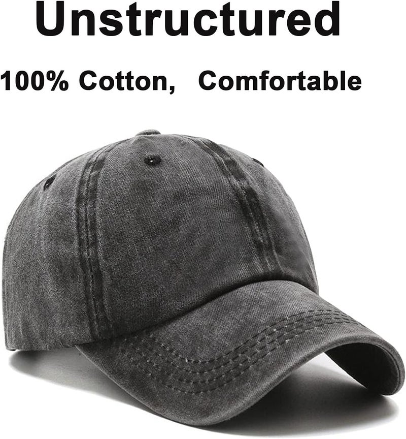 PFFY 2 Packs Vintage Washed Distressed Baseball Cap Golf Dad Hat for Men Women - Image 2