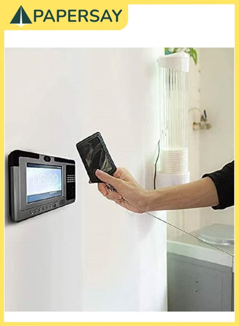 PAPERSAY 2-Piece ID Card Holder, with Lanyard and Retractable Badge Reel Clip, Unisex Leather ID Badge Holder with Clear ID Window & Credit Card Slots for Work/School Black - Image 4