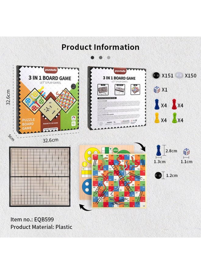 Folding Chess Ludo Flight Chess Checkers Snake Ladder Chess Puzzle Table Game Toy