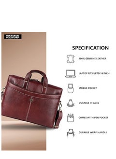 HAMMONDS FLYCATCHER Men's Brown Laptop Leather Bag |15.6" laptop | ‎ LB122 (RI9V)  - Image 5