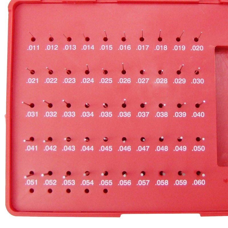 HFS (R) Steel Pin Gauge Set Minus Gage M0 with Plastic Case for Carpenters and Home Improvement 0.011-0.060" 50pcs - Image 3