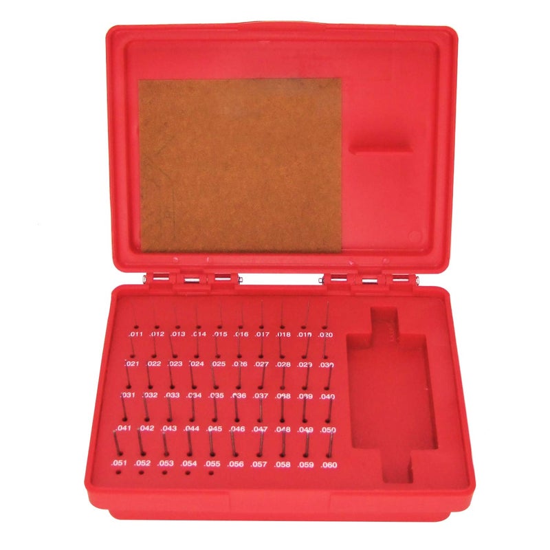 HFS (R) Steel Pin Gauge Set Minus Gage M0 with Plastic Case for Carpenters and Home Improvement 0.011-0.060" 50pcs - Image 1