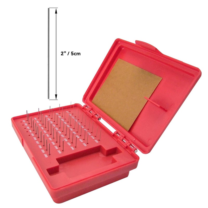 HFS (R) Steel Pin Gauge Set Minus Gage M0 with Plastic Case for Carpenters and Home Improvement 0.011-0.060" 50pcs - Image 2