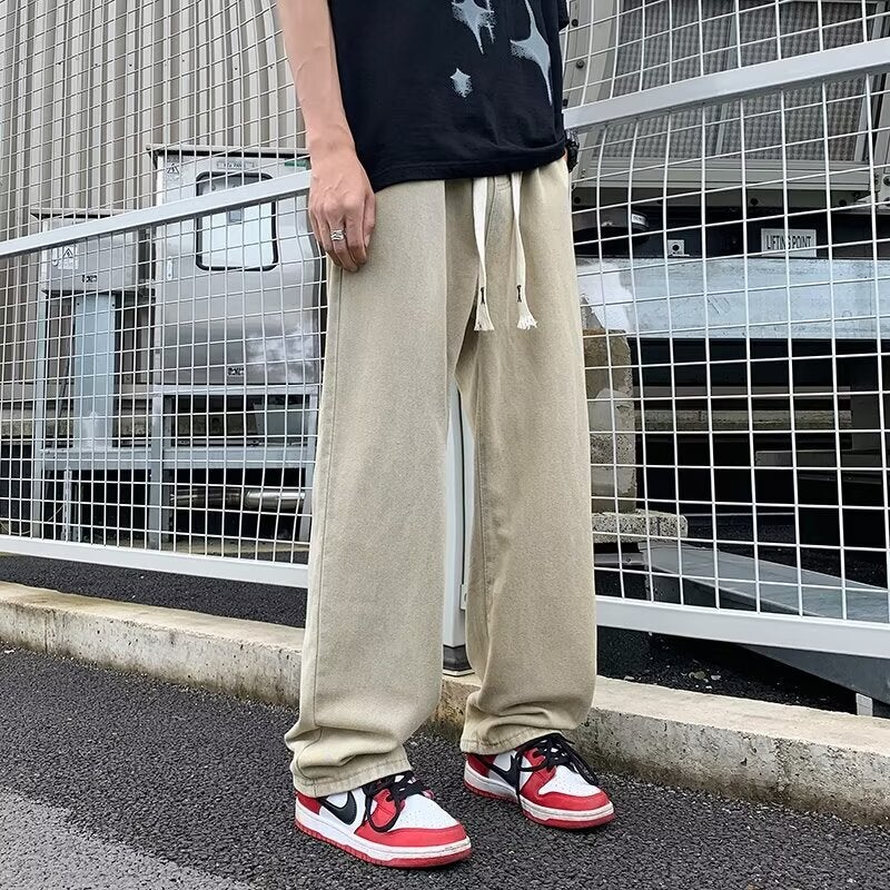 Unisex Classic Denim Jeans Loose Fit Daily Outdoor Wear - Image 1