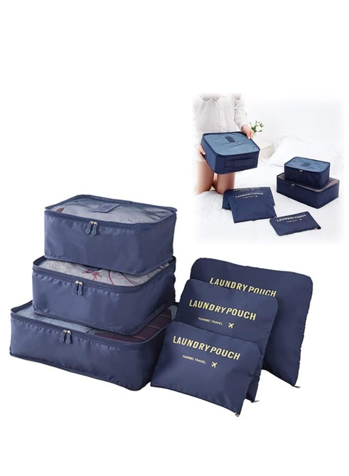 6-Piece Clothes Storage Bag Set for Travel and Outdoor Use, Navy color - Image 3