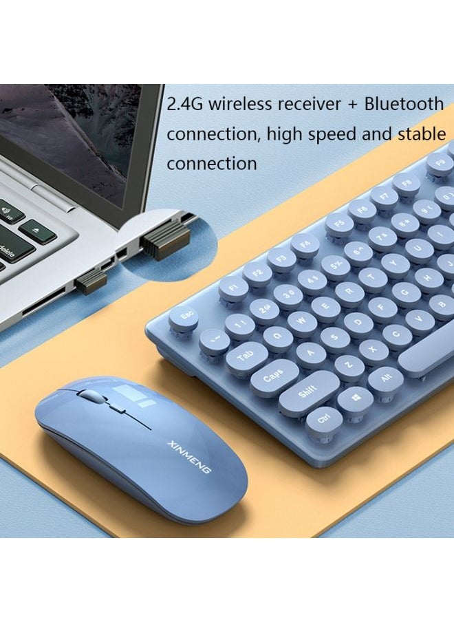 Generic - XINMENG N520 Rechargeable Wireless Keyboard Mouse Set(Blue) - Image 1