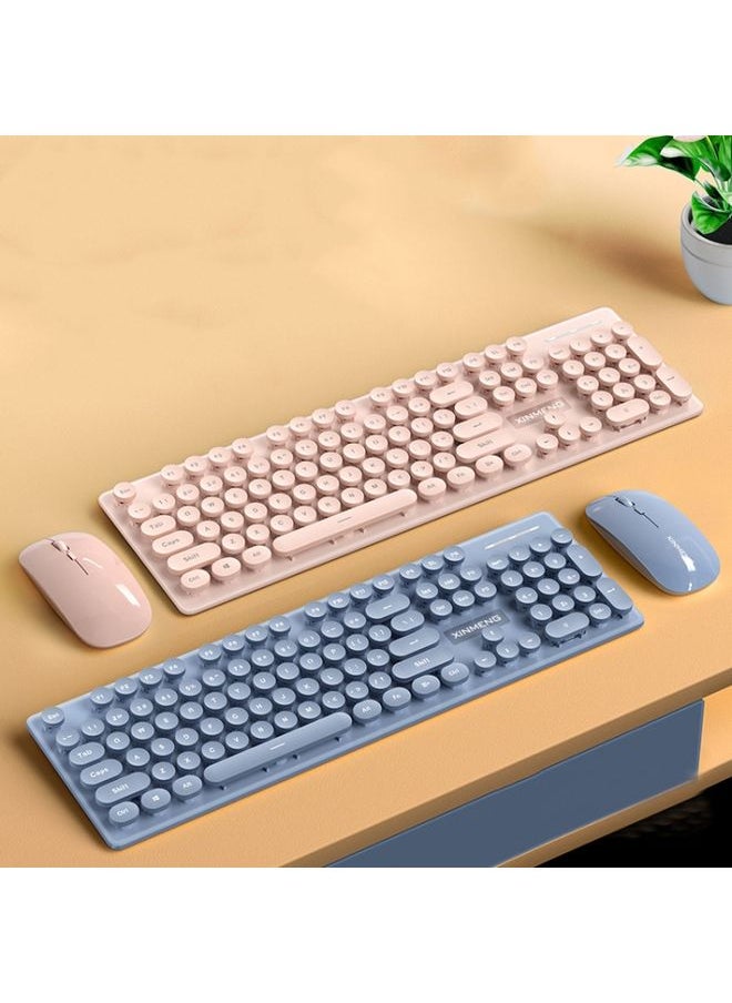 Generic - XINMENG N520 Rechargeable Wireless Keyboard Mouse Set(Blue) - Image 1