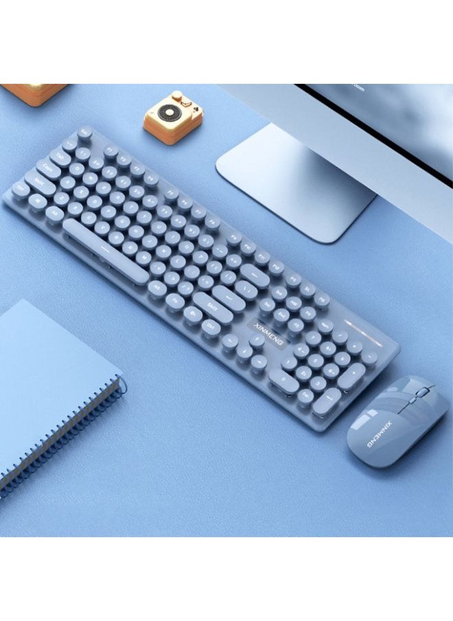 Generic - XINMENG N520 Rechargeable Wireless Keyboard Mouse Set(Blue) - Image 1