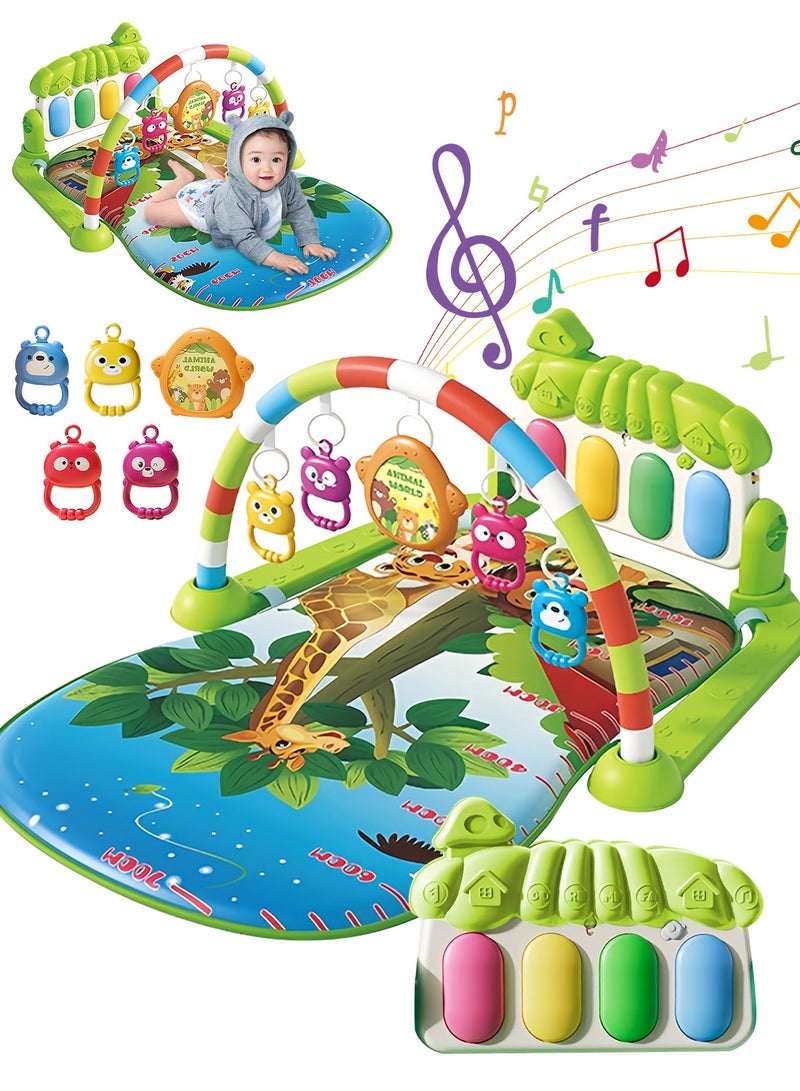 MaBaby Baby Play Mat Activity Gym, Musical Activity Center, Kick and Play Piano Gym, Tummy Time Mats for Newborn Babies Infants Toddlers Boys Girls - Image 1