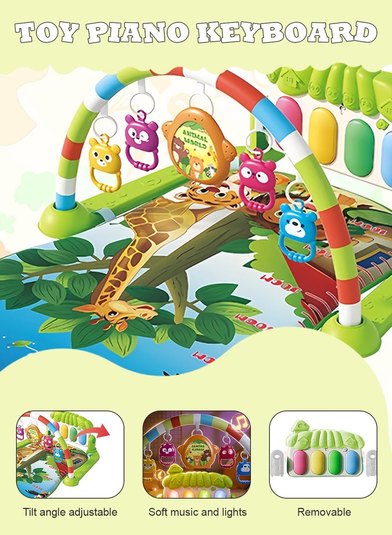 MaBaby Baby Play Mat Activity Gym, Musical Activity Center, Kick and Play Piano Gym, Tummy Time Mats for Newborn Babies Infants Toddlers Boys Girls - Image 3