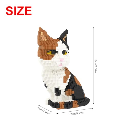 Larcele Cat Micro Building Blocks Animal Set DIY Mini 3D Building Toy Bricks1191pcs KLJM05 Cat Model1979 - Image 5