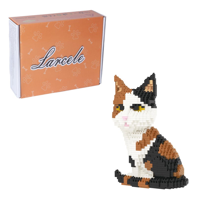 Larcele Cat Micro Building Blocks Animal Set DIY Mini 3D Building Toy Bricks1191pcs KLJM05 Cat Model1979 - Image 3