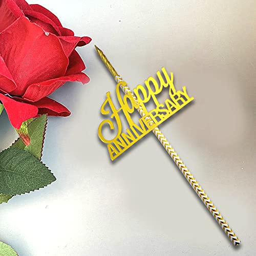 AMFIN® (Pack of 1) Anniversary Cake Topper / 25th Anniversary Cake Accessories / Cake Topper / Couple Cake Anniversary Topper / Cup Cake Anniversary Topper / Candle Cake Accessories - Image 3
