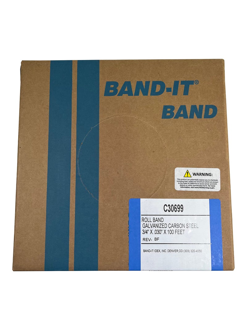 BAND-IT C30699 Galvanized Carbon Steel Band, 3/4" Width X 0.030" Thick, 100 Feet Roll - Image 2