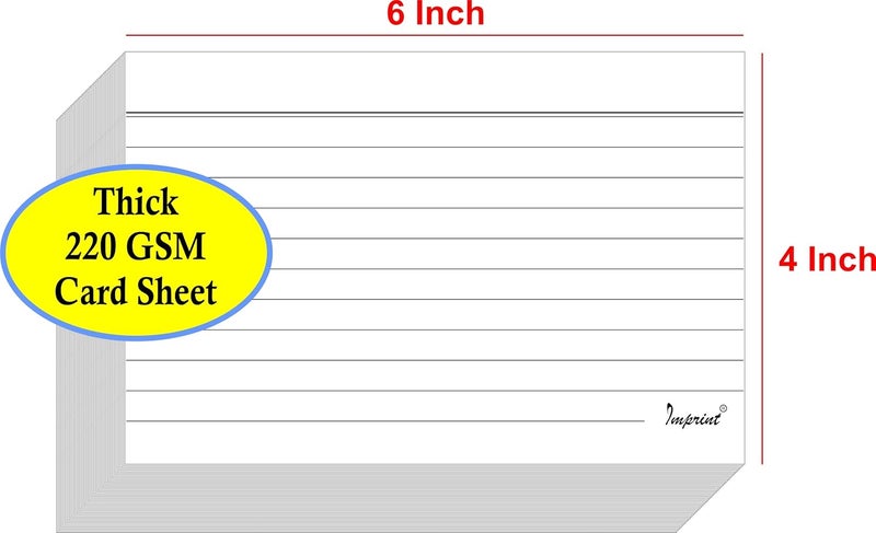 Imprint Ruled Flash Cards/Index Cards,White Card Stock,4" x 6" Inches, 400 Cards in This Pack - Image 5