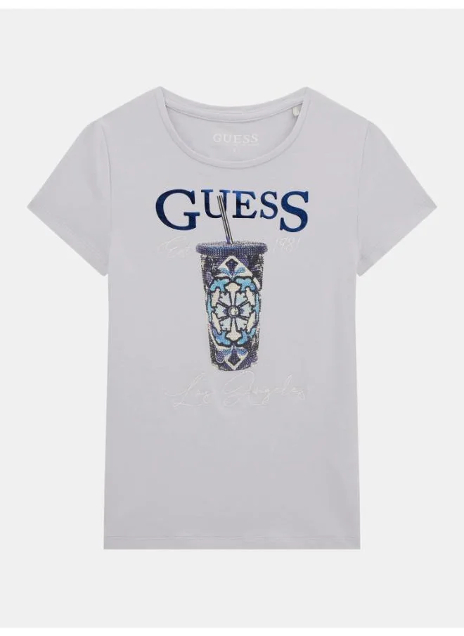 جس Kids Slogan Crew Neck T-Shirt
