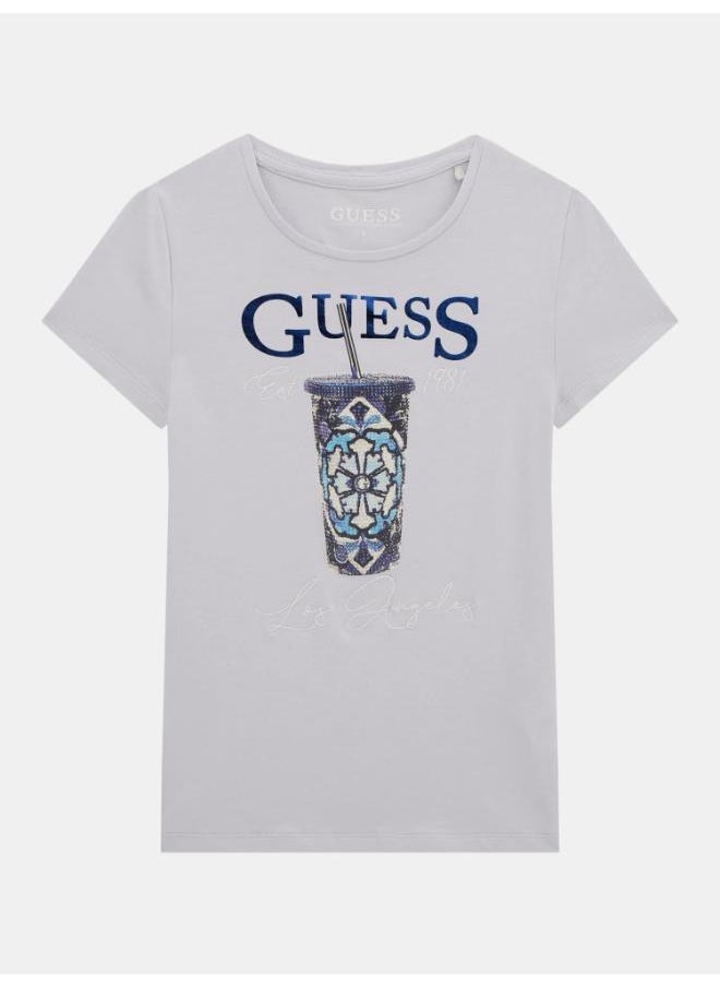 GUESS Kids Slogan Crew Neck T-Shirt  - Image 1