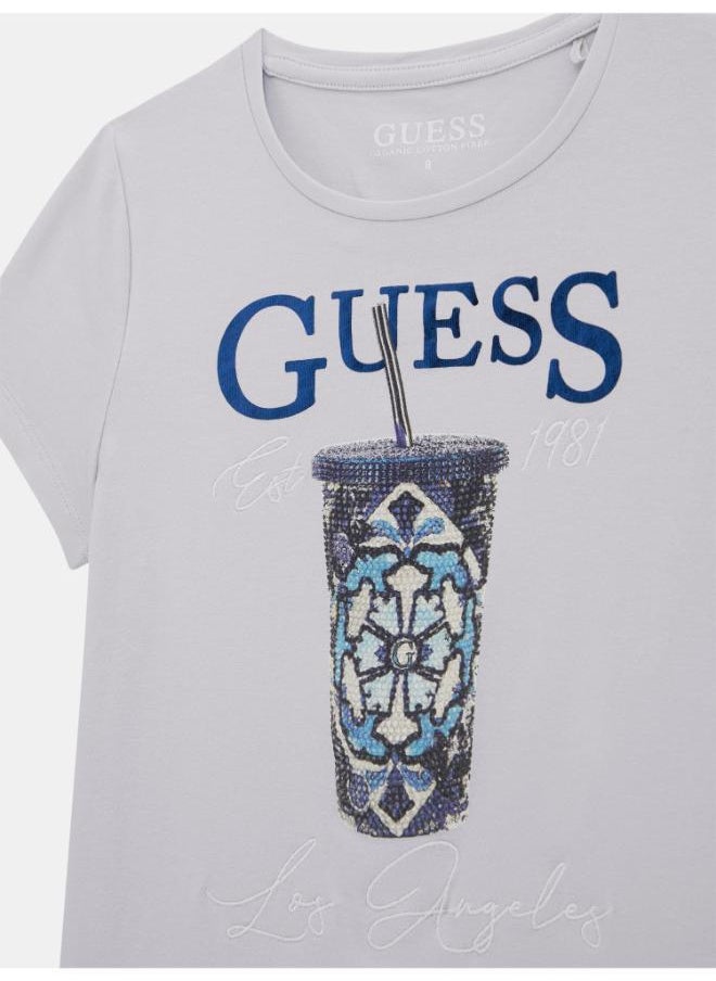 GUESS Kids Slogan Crew Neck T-Shirt  - Image 3