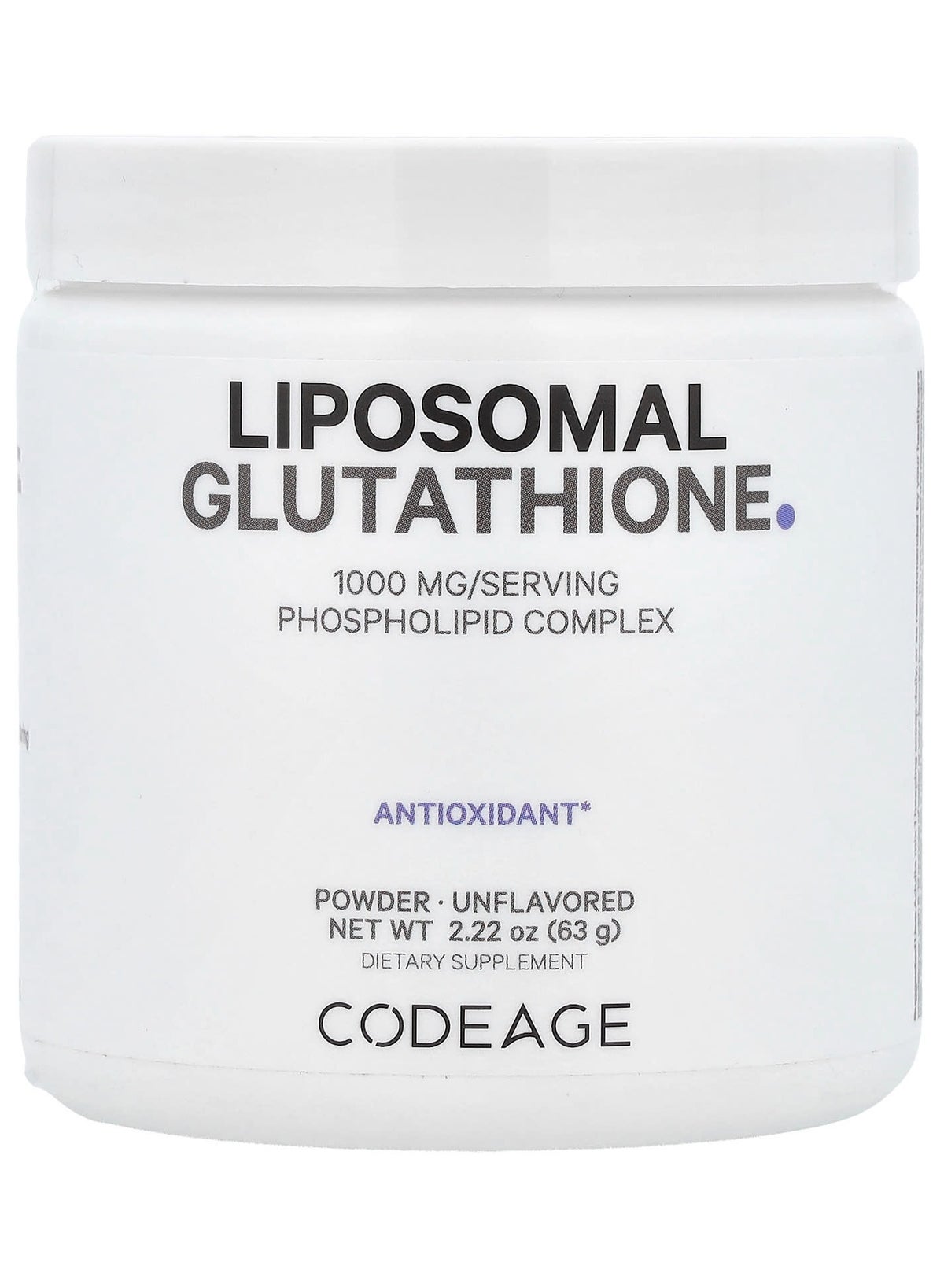 Codeage Liposomal Glutathione Powder, Unflavored, 2.22 oz (63 g) | Best Price UAE