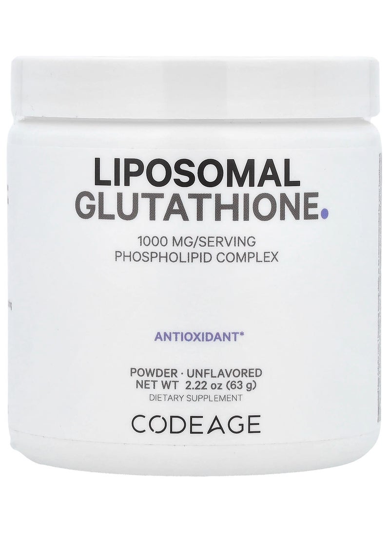 Codeage Liposomal Glutathione Powder, Unflavored, 2.22 oz (63 g)