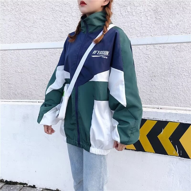 Street Men'S Fashion Brand Hip-Hop Harajuku Style Color-Matching Jacket 2024 Men'S And Women'S Sports Windbreaker Jacket - Image 4